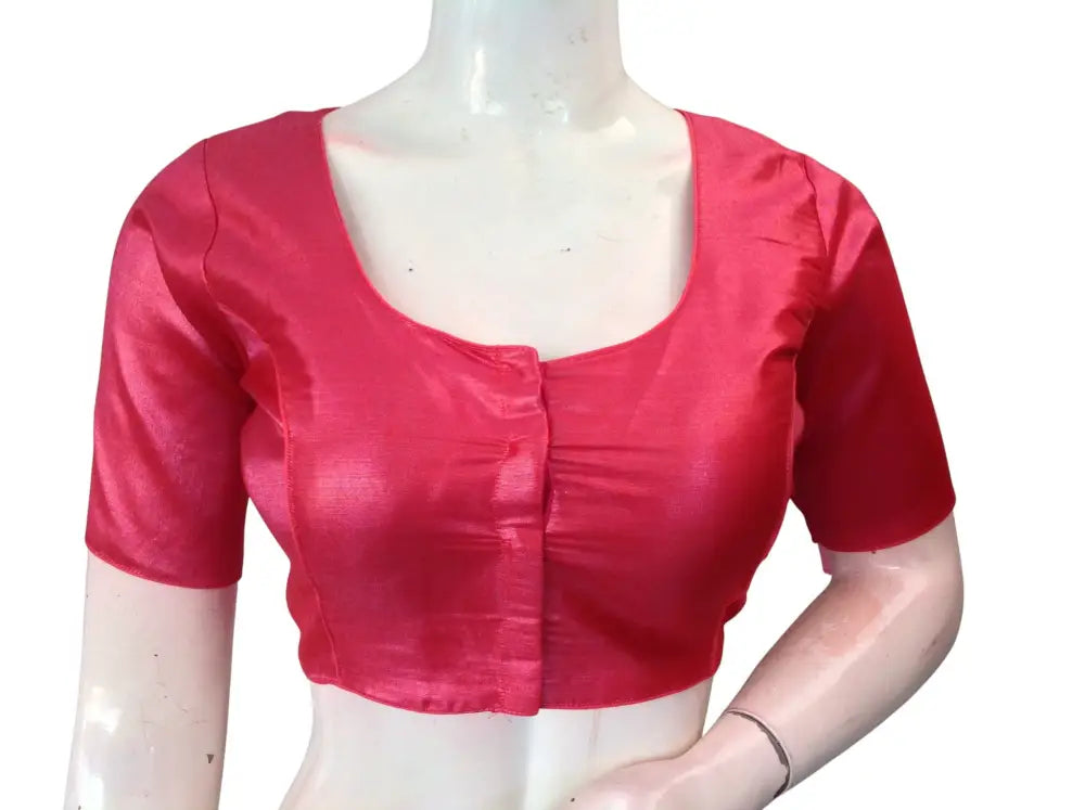 Plain Tissue Silk Saree Readymade Blouse | Multiple Colors | Wedding & Festive Wear - Readymade Blouse