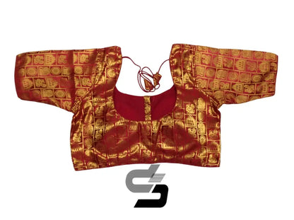 Plus Size Maroon Brocade Silk Saree Blouses, Indian Ethnic Wear - D3blouses