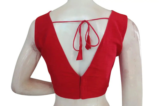 Pretty in Pink, Plain V Neck Readymade Blouse From D3 Blouses - D3blouses