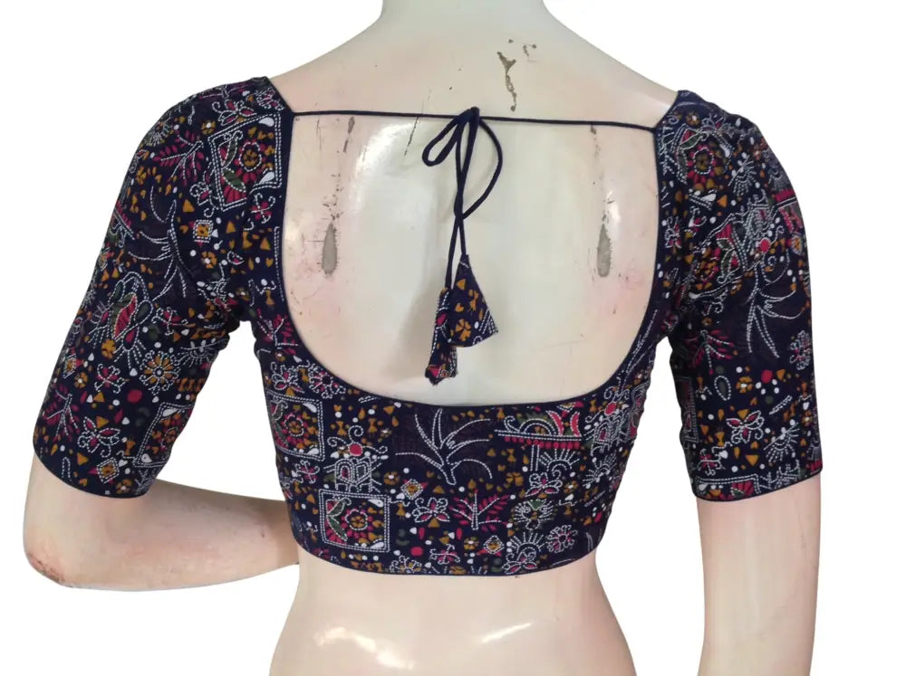 Printed Cotton Readymade Blouse - Multi-Color (Princess Cut) |Indian Saree Choli top Readymade Blouse