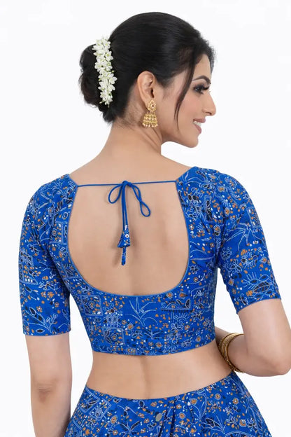 Printed Cotton Readymade Blouse - Multi-Color (Princess Cut) |Indian Saree Choli top Readymade Blouse