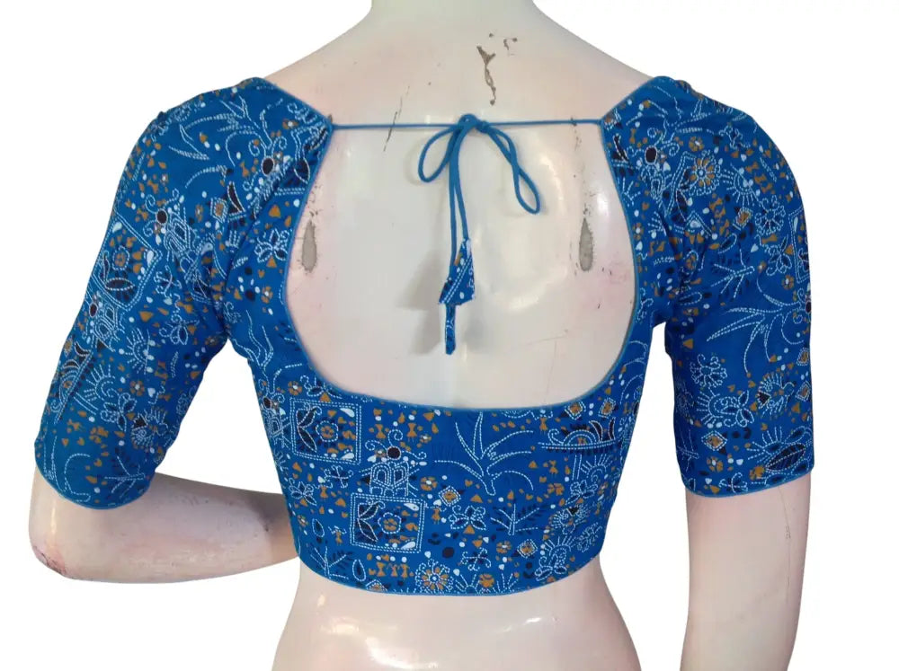 Printed Cotton Readymade Blouse - Multi-Color (Princess Cut) |Indian Saree Choli top Readymade Blouse