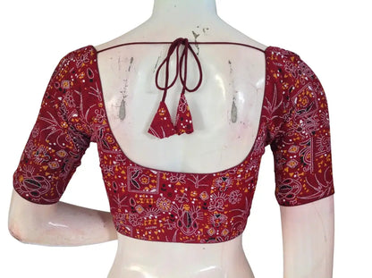Printed Cotton Readymade Blouse - Multi-Color (Princess Cut) |Indian Saree Choli top Readymade Blouse
