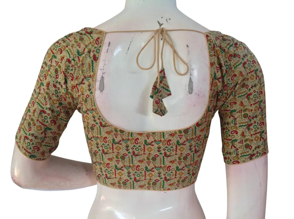 Printed Cotton Readymade Saree Blouse -8 Color Options (Princess Cut)|Choli top Readymade Blouse