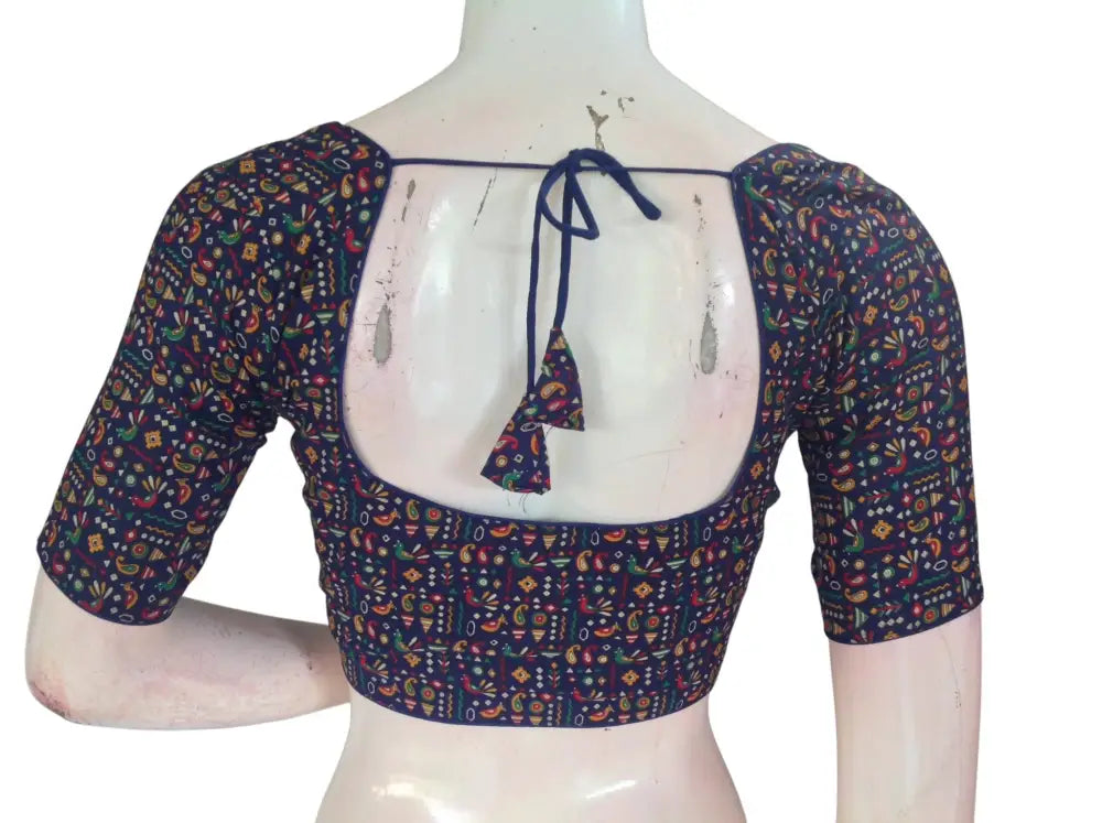 Printed Cotton Readymade Saree Blouse -8 Color Options (Princess Cut)|Choli top Readymade Blouse