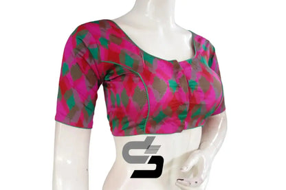 Printed Silk Multi Color Designer Readymade Blouse - D3blouses