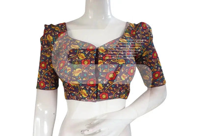 Purple Color Cotton Designer Blouse With Retro Puff Sleeves - D3blouses