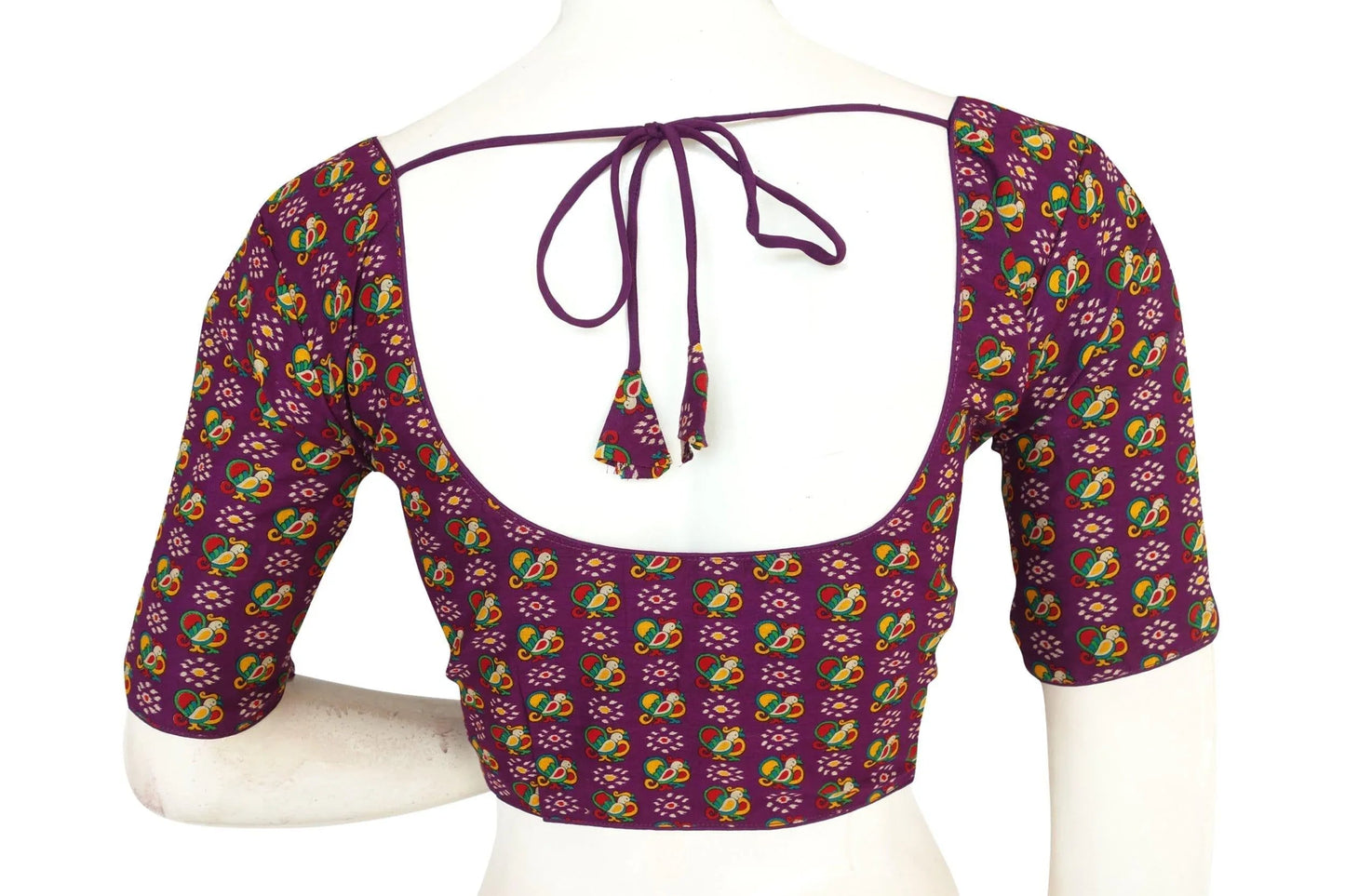 Purple Color Cotton Printed Readymade Blouse From D3 Blouses - D3blouses
