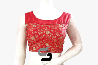 Raspberry Red Color Embroidery Party Wear Readymade Blouse - D3blouses