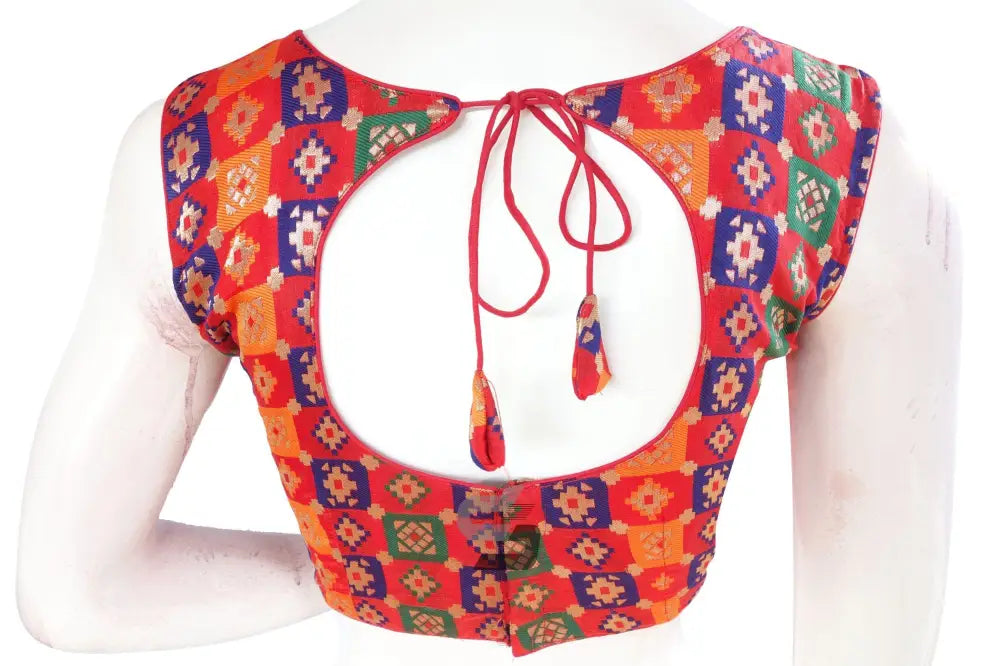 Red Color Brocade silk Designer Blouse - D3blouses