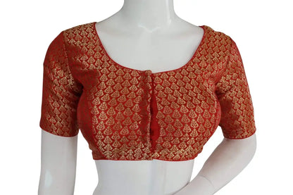 Red Color Brocade silk Readymade saree blouse, Ready to wear blouse, Indian sari blouse,Crop top - D3blouses