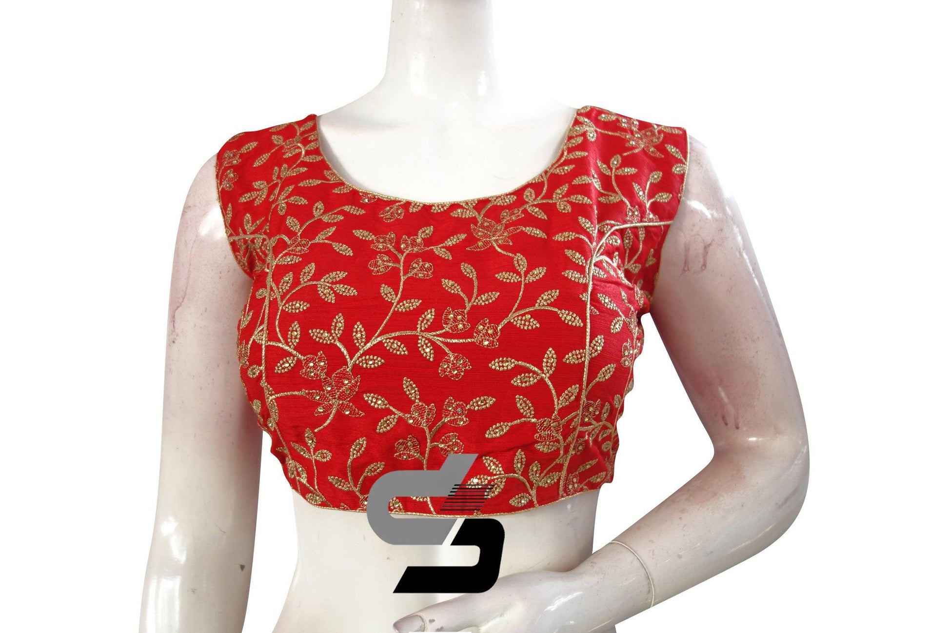 Red Color Embroidery Party Wear Readymade Blouse - D3blouses