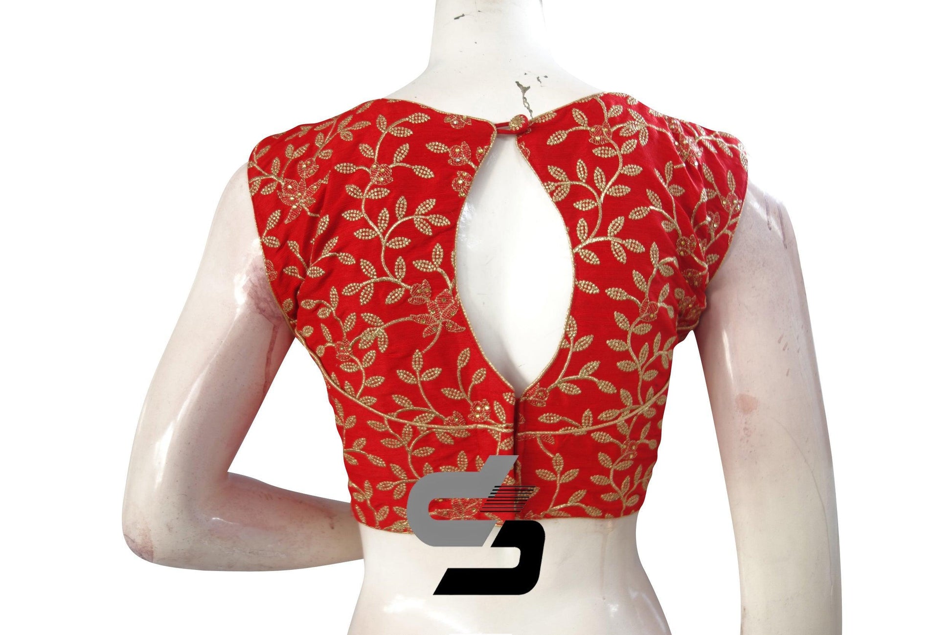 Red Color Embroidery Party Wear Readymade Blouse - D3blouses