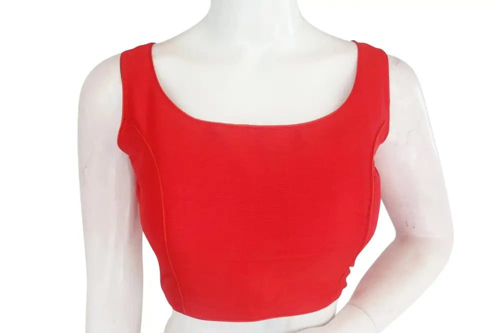 Red Color Plain Silk Designer Readymade Blouse - D3blouses