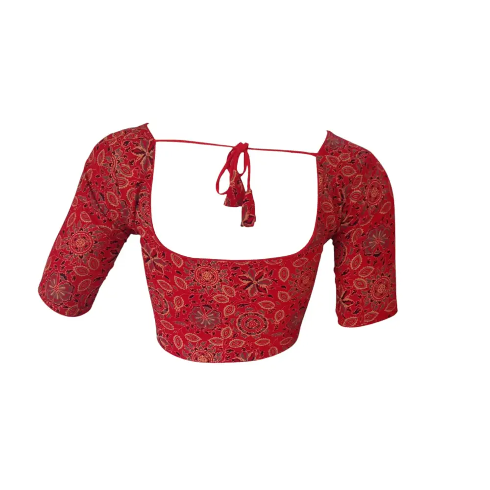 Red Cotton Readymade Saree Blouse: A Bold Statement - D3blouses