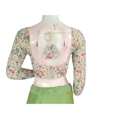 Regal Radiance: Designer Khadi Cotton Ready made Saree Blouses - D3blouses