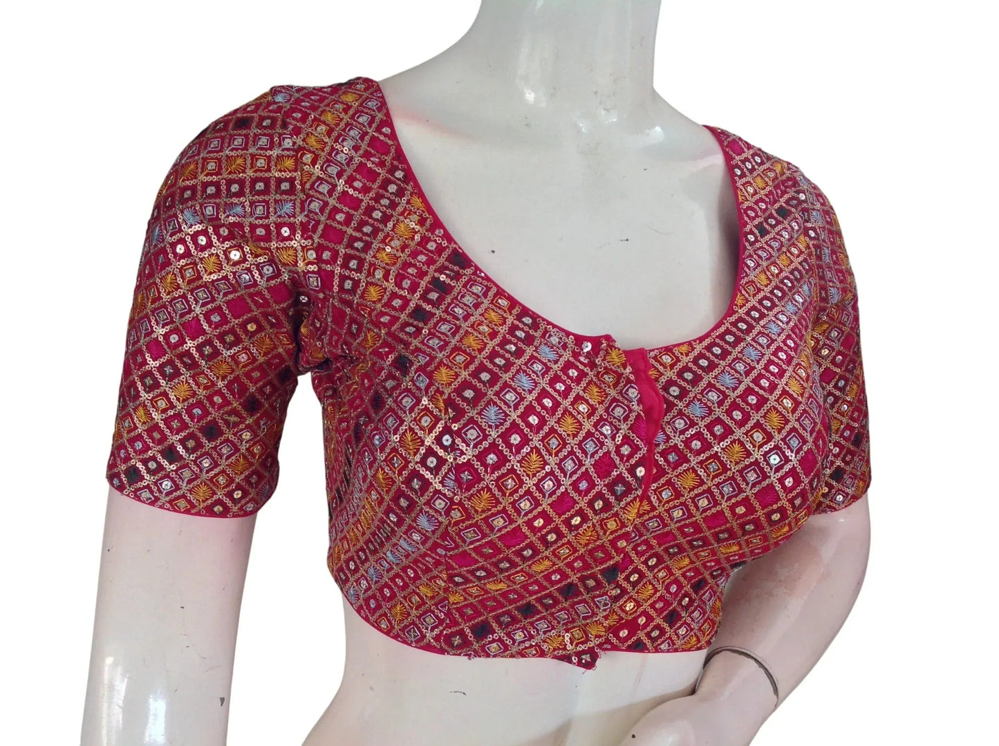 Sequin Designer Saree Blouse – Ready-to-Wear Party & Wedding Choli - D3blouses