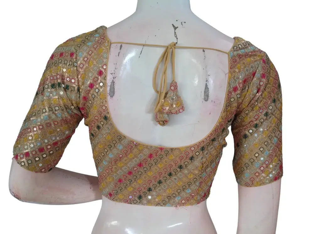 Sequin Designer Saree Blouse – Ready-to-Wear Party & Wedding Choli - D3blouses