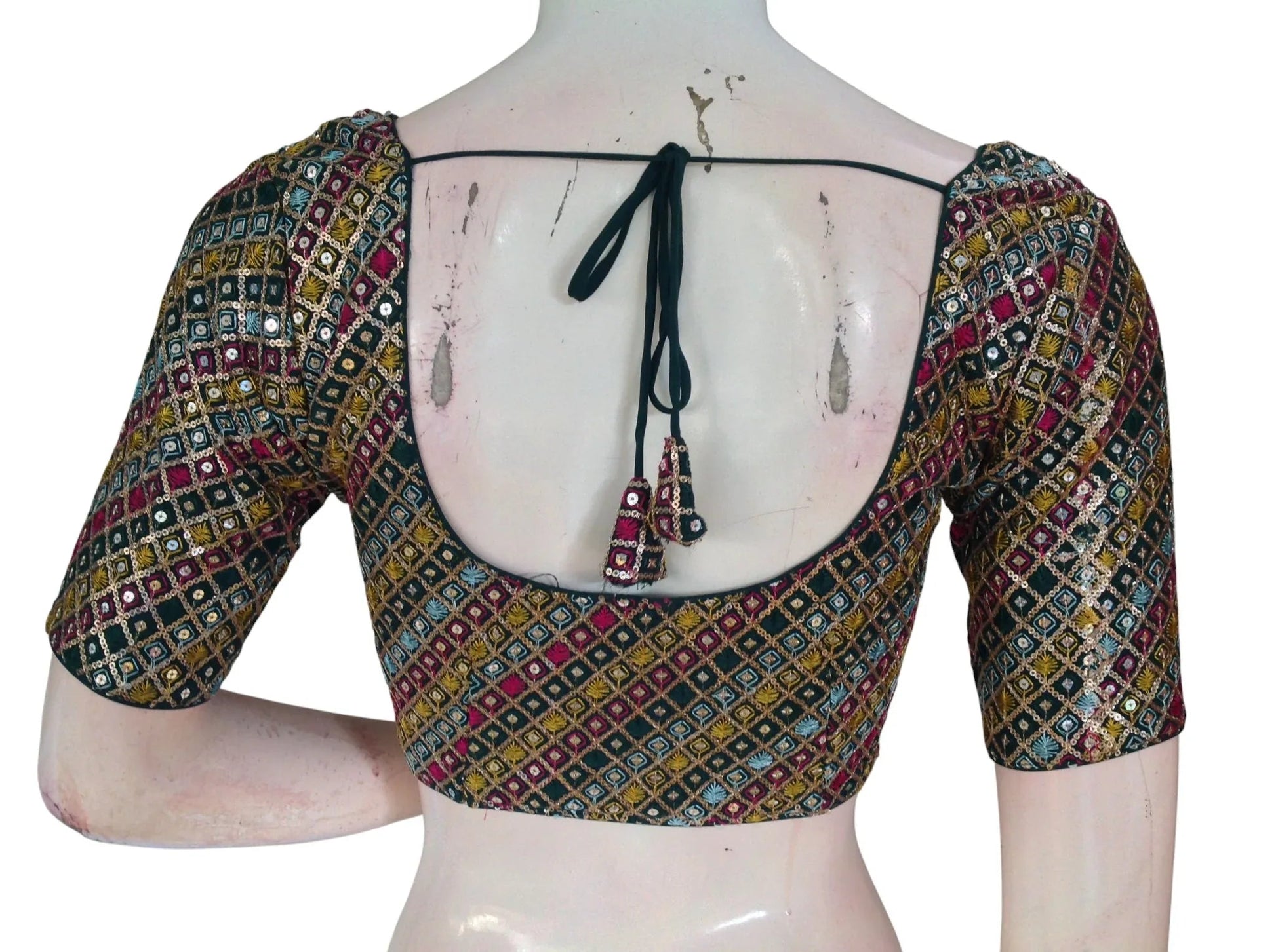 Sequin Designer Saree Blouse – Ready-to-Wear Party & Wedding Choli - D3blouses