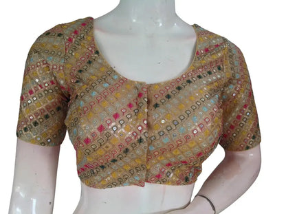 Sequin Designer Saree Blouse – Ready-to-Wear Party & Wedding Choli - D3blouses