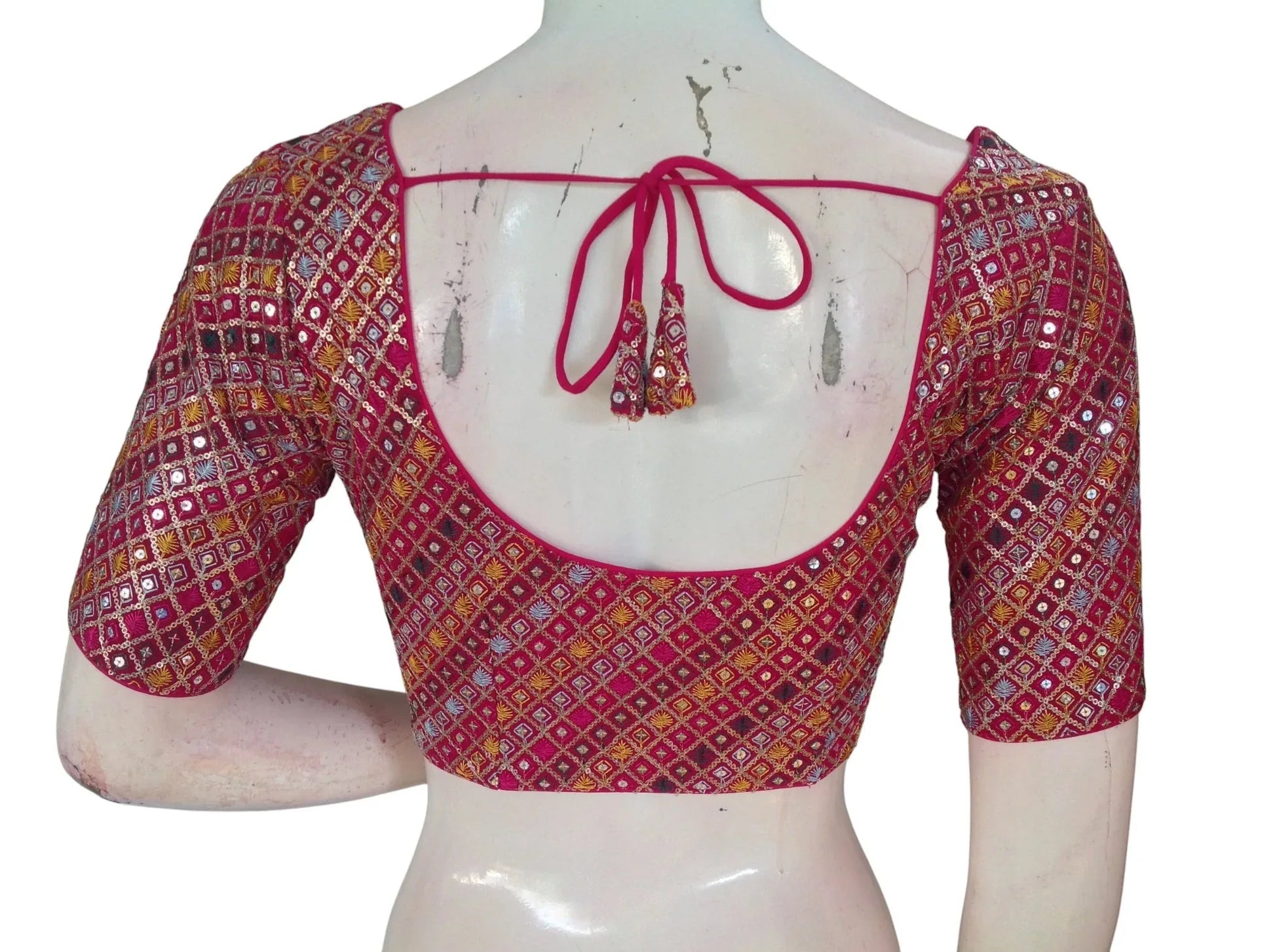 Sequin Designer Saree Blouse – Ready-to-Wear Party & Wedding Choli - D3blouses