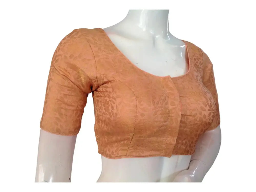 Shop Gold Brocade Blouses Online, Elegant Indian Silk Saree Readymade Blouses - D3blouses