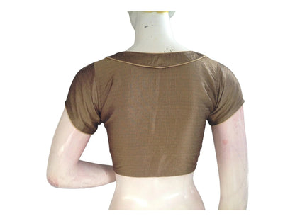 Silver Lining, Peter Pan Blouse in Shimmering Greyish Gold - D3blouses