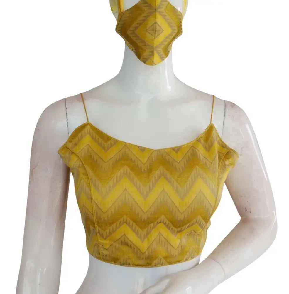 Spaghetti Strap Multi Ikkat Silk Designer Blouse - Vibrant Ethnic Fashion - D3blouses