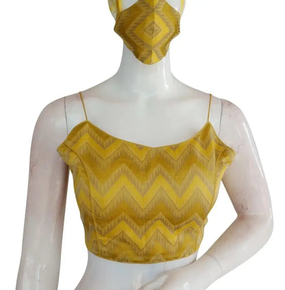 Spaghetti Strap Multi Ikkat Silk Designer Blouse - Vibrant Ethnic Fashion - D3blouses