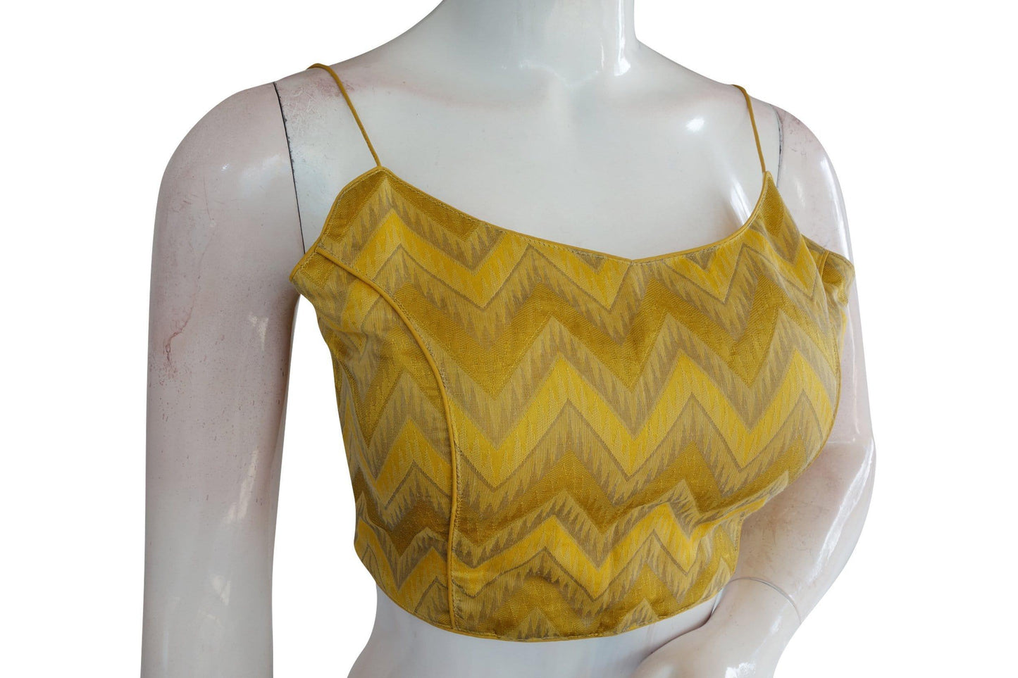 Spaghetti Strap Multi Ikkat Silk Designer Blouse - Vibrant Ethnic Fashion - D3blouses