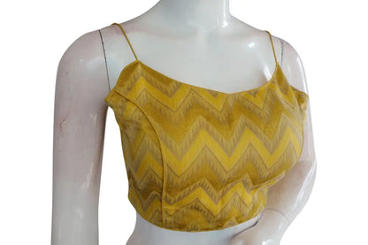 Spaghetti Strap Multi Ikkat Silk Designer Blouse - Vibrant Ethnic Fashion - D3blouses