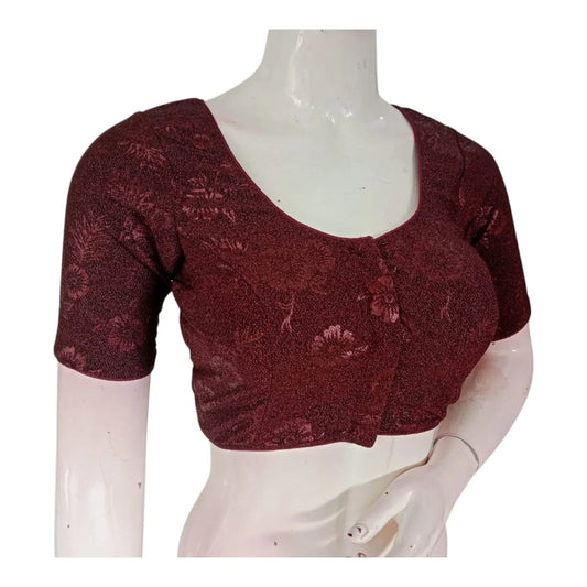 Stunning Dark Purple Color Trendy Designer Readymade Saree Blouse - D3blouses