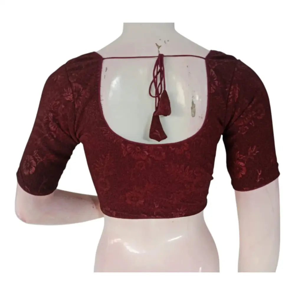 Stunning Dark Purple Color Trendy Designer Readymade Saree Blouse - D3blouses