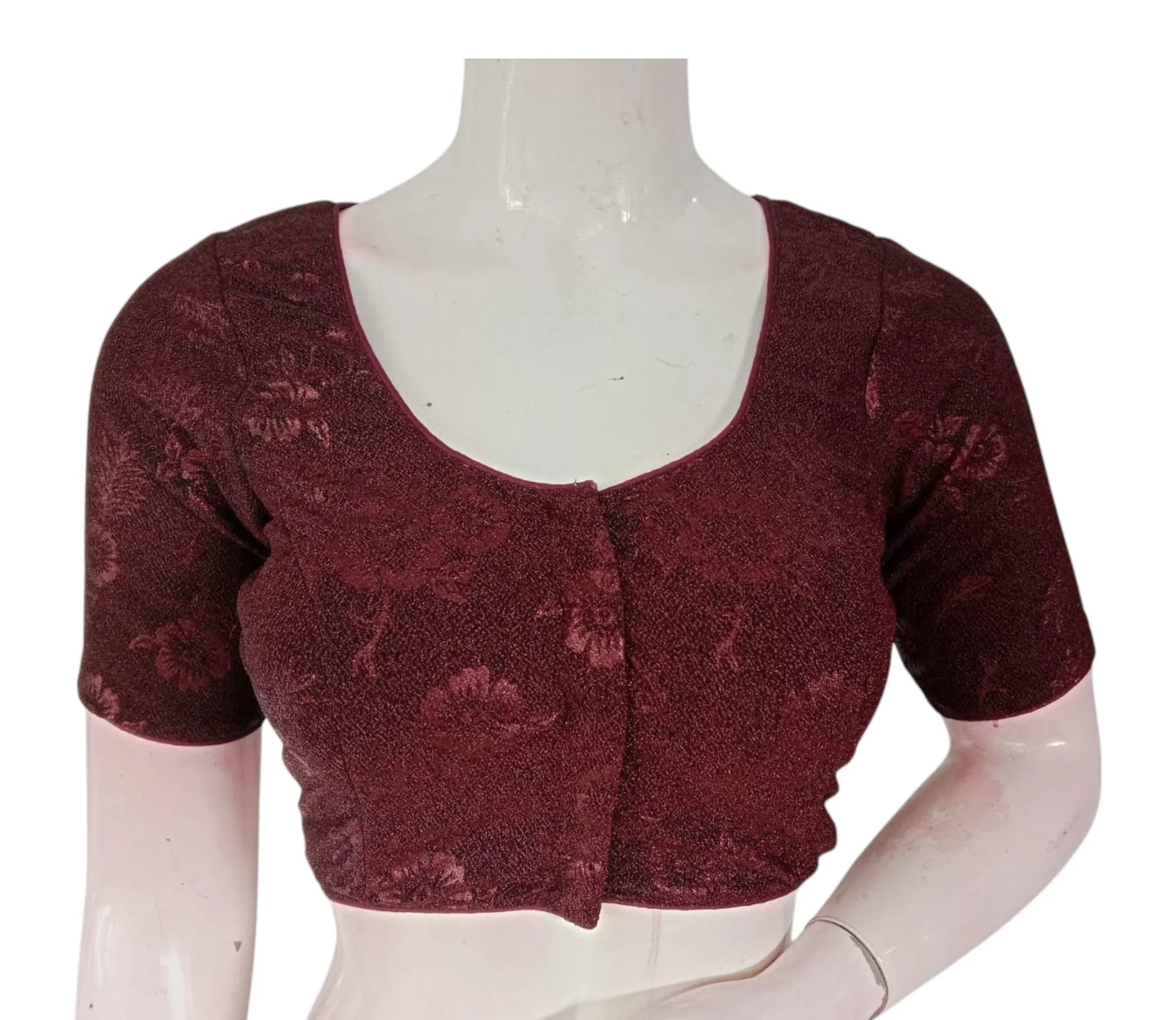 Stunning Dark Purple Color Trendy Designer Readymade Saree Blouse - D3blouses