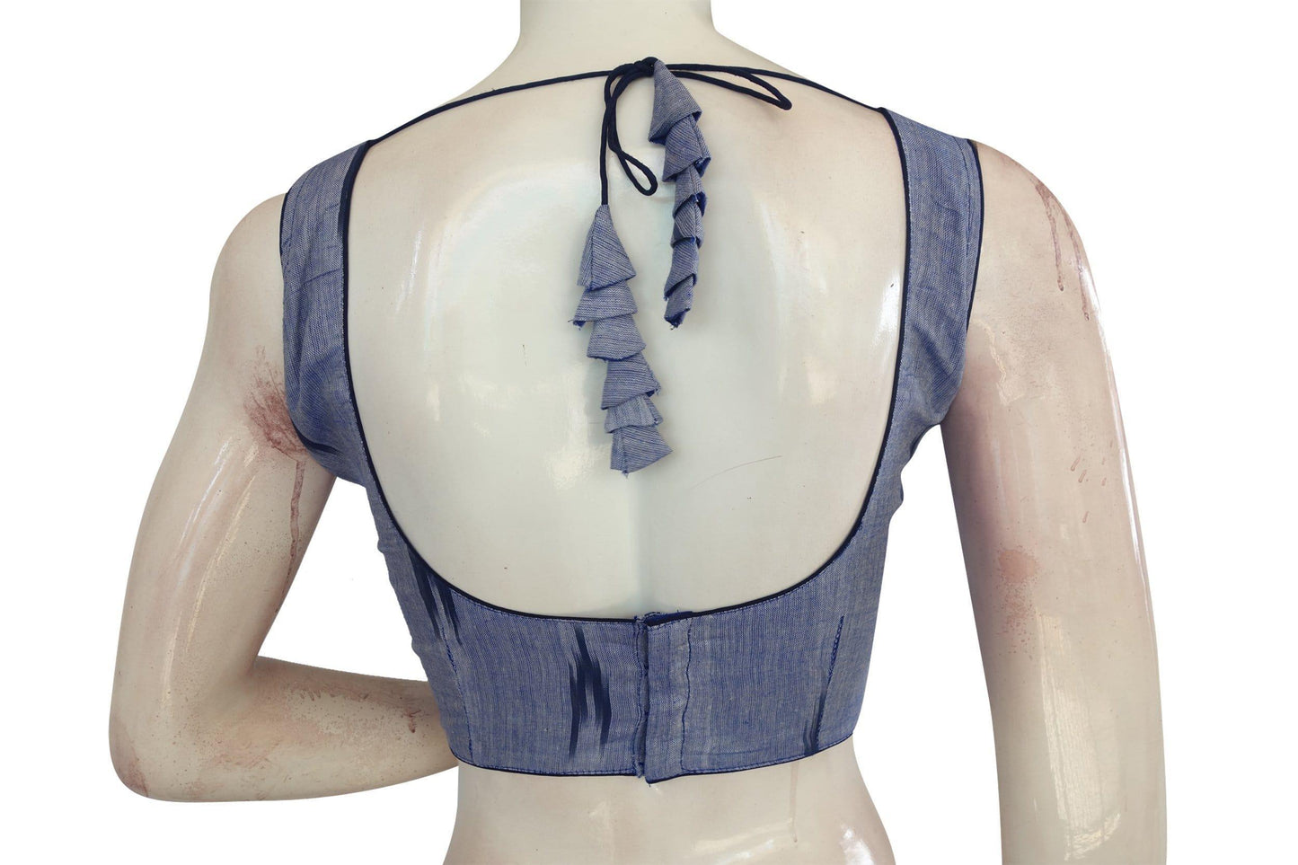 Stylish Blue Ikkat Readymade Blouse, Versatile Wardrobe Essential - D3blouses