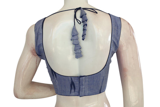 Stylish Blue Ikkat Readymade Blouse, Versatile Wardrobe Essential - D3blouses