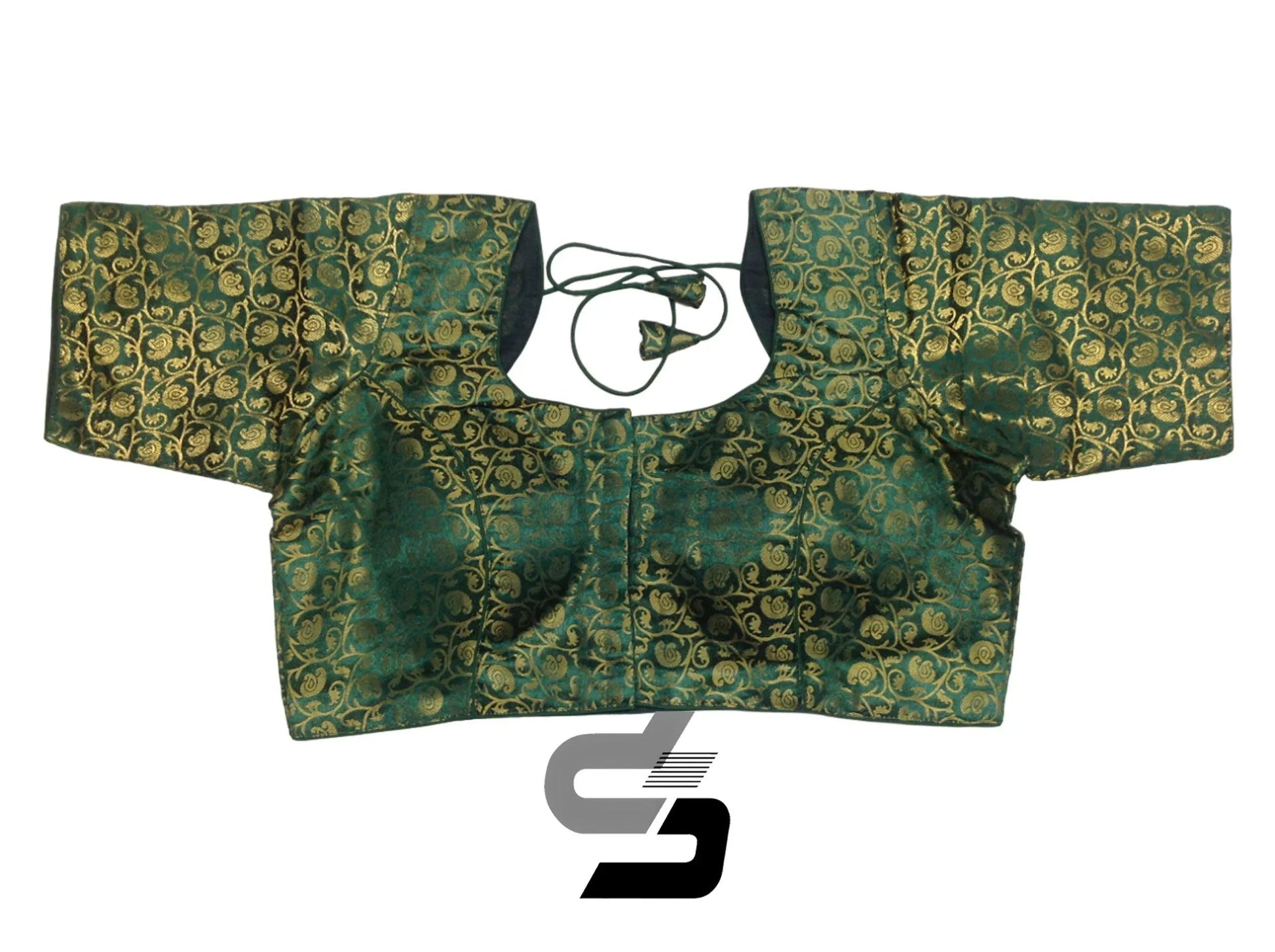 Stylish Green Plus Size Brocade Silk Saree Blouses, Indian Ethnic Wear - D3blouses