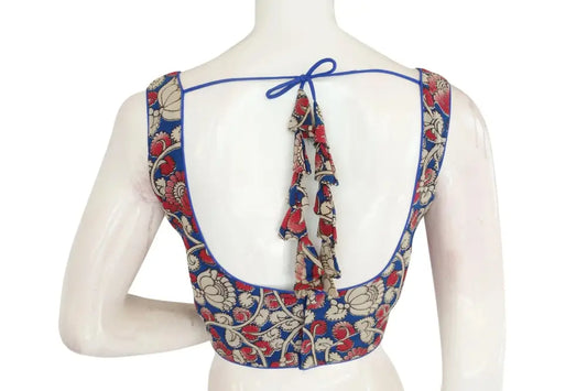 Stylish Indian Cotton Designer Readymade Blouse, Kalamkari Beauty with Delightful Tassels - D3blouses