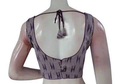 Stylish Purple Ikkat Designer Readymade Saree Blouse, Modern Women's Fashion - D3blouses