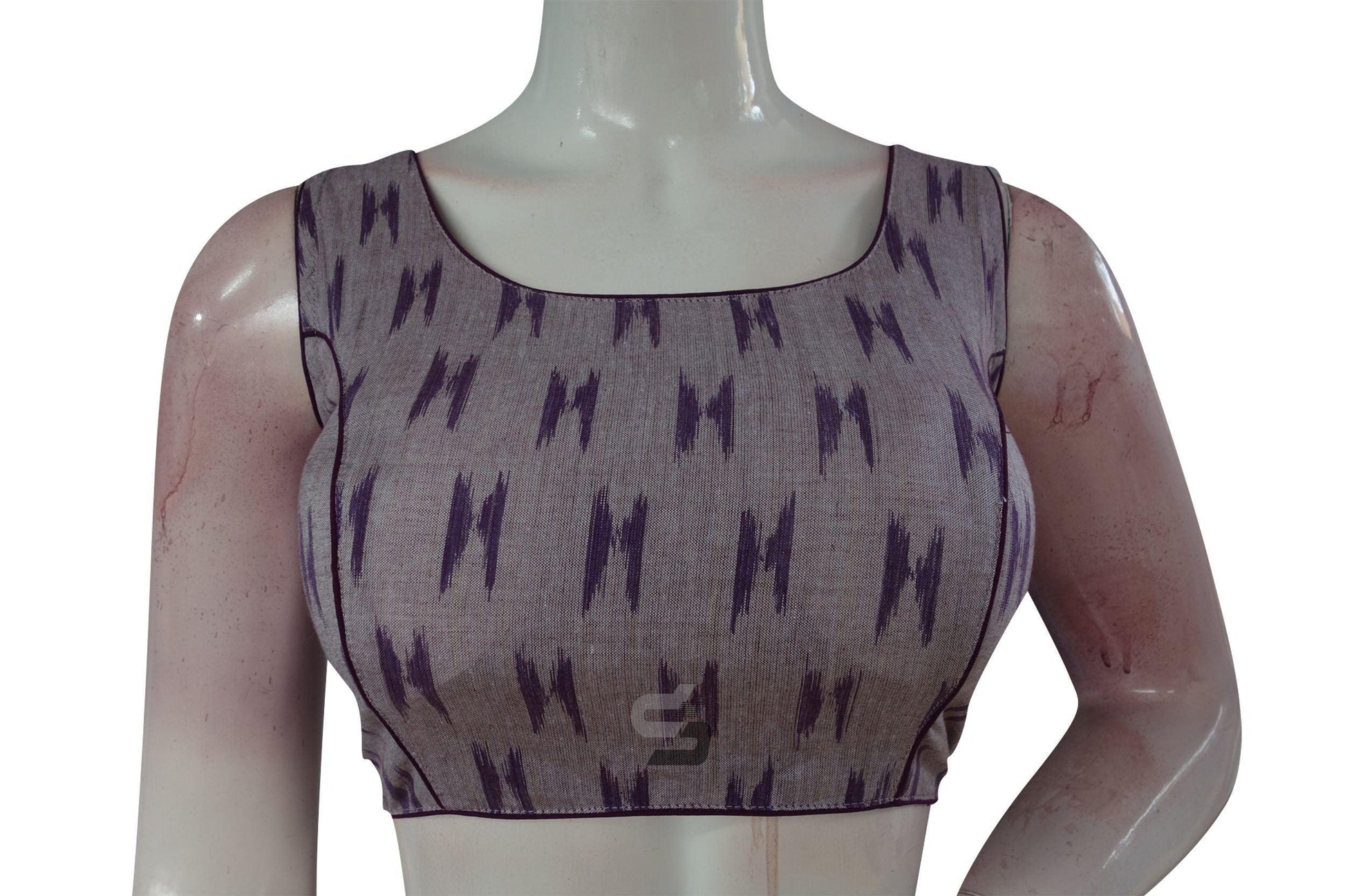 Stylish Purple Ikkat Designer Readymade Saree Blouse, Modern Women's Fashion - D3blouses