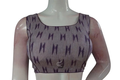 Stylish Purple Ikkat Designer Readymade Saree Blouse, Modern Women's Fashion - D3blouses