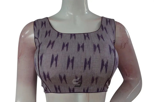 Stylish Purple Ikkat Designer Readymade Saree Blouse, Modern Women's Fashion - D3blouses