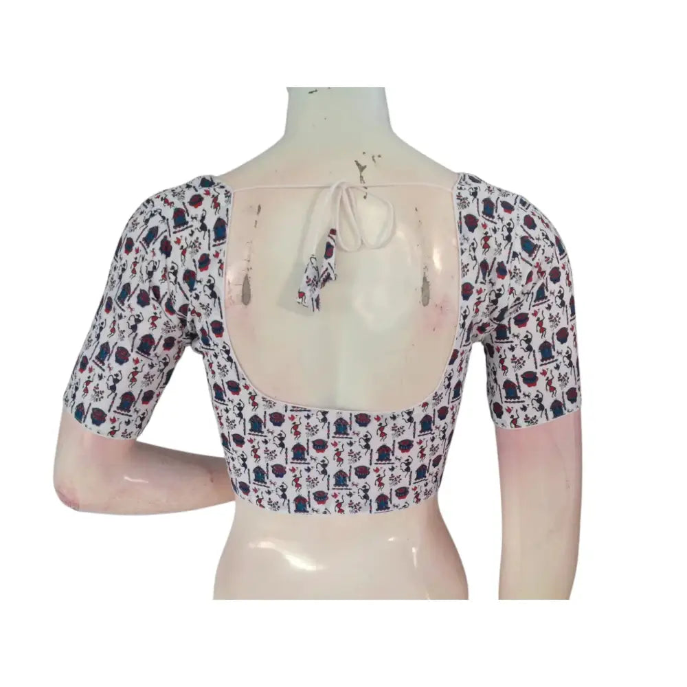 Summer Glow: Off-White Color Cotton Readymade Saree Blouses - D3blouses