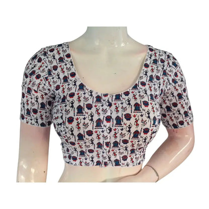 Summer Glow: Off-White Color Cotton Readymade Saree Blouses - D3blouses