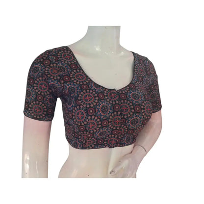 Summer Nights: Black Color Cotton Readymade Saree Blouses - D3blouses