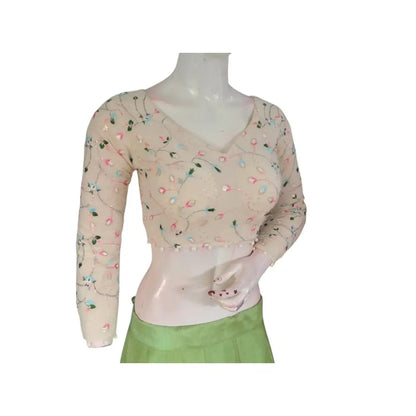 Sustainable Chic: Khadi Cotton Designer Readymade Saree Blouses - D3blouses