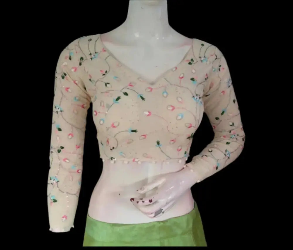 Sustainable Chic: Khadi Cotton Designer Readymade Saree Blouses - D3blouses