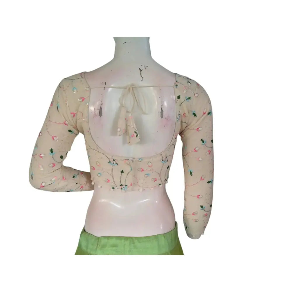 Sustainable Chic: Khadi Cotton Designer Readymade Saree Blouses - D3blouses