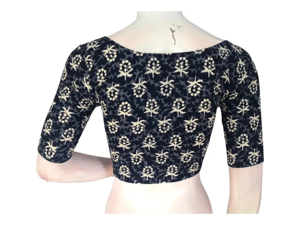 The Modern Muse: Black High-Neck Cotton Blouse - D3blouses