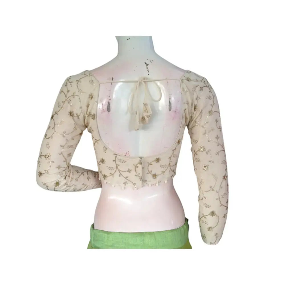 Timeless Elegance: Khadi Cotton Designer Readymade Saree Blouses - D3blouses